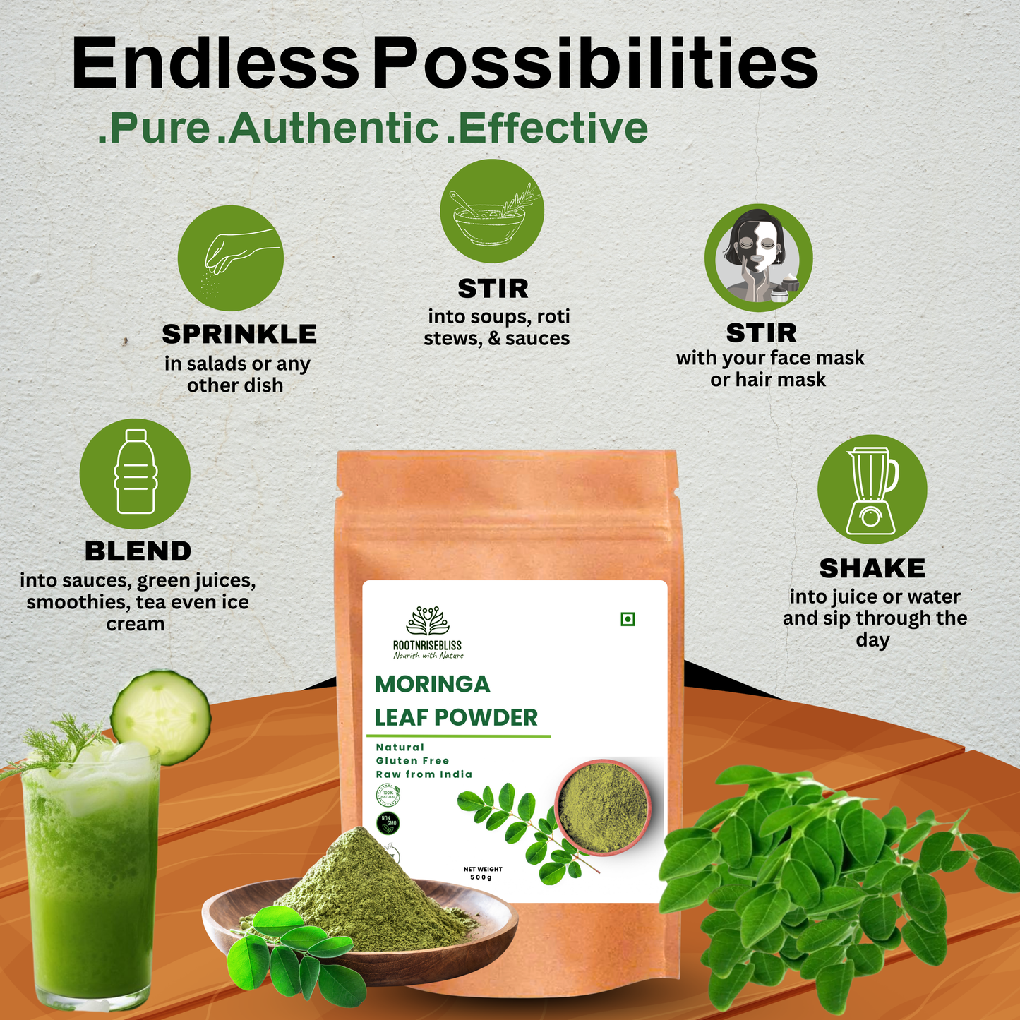 Moringa Powder (500g) + Fenugreek Seed Powder (500g) Combo