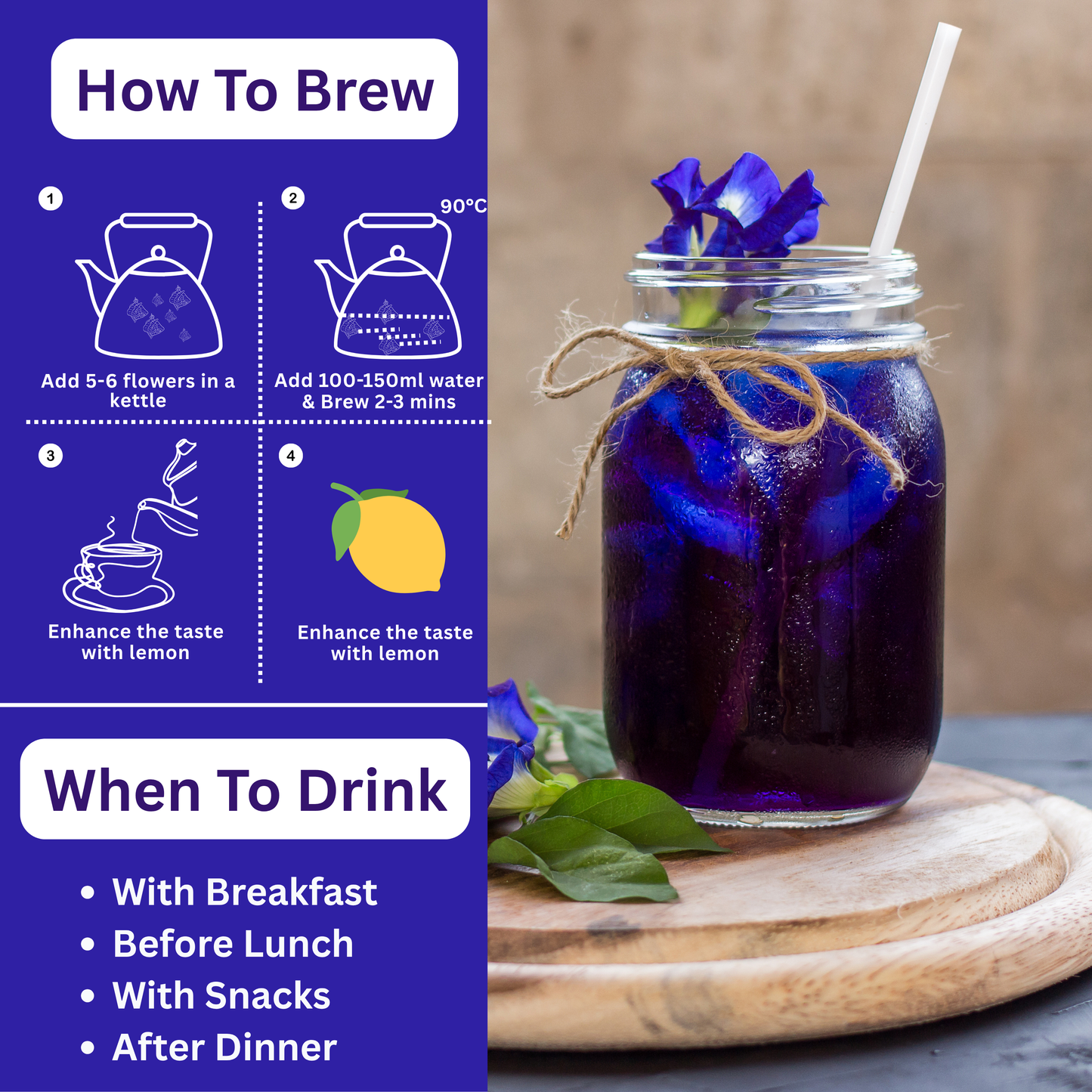 Beetrooot Powder (500g) + Butterfly Pea Flower (100g) Combo