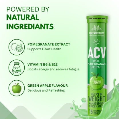 ACV with Pomegranate Extract – Refreshing Green Apple Flavour | Natural Detox, Weight Management | Reduce Stress