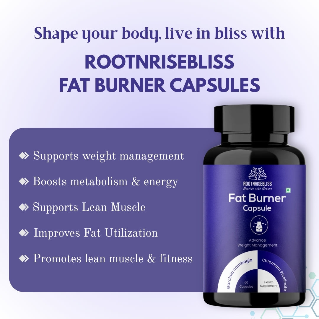 ROOTNRISEBLISS Fat Burner – Natural Thermogenic Weight Loss Support | Boost Metabolism | Burn Belly Fat | Increase Energy
