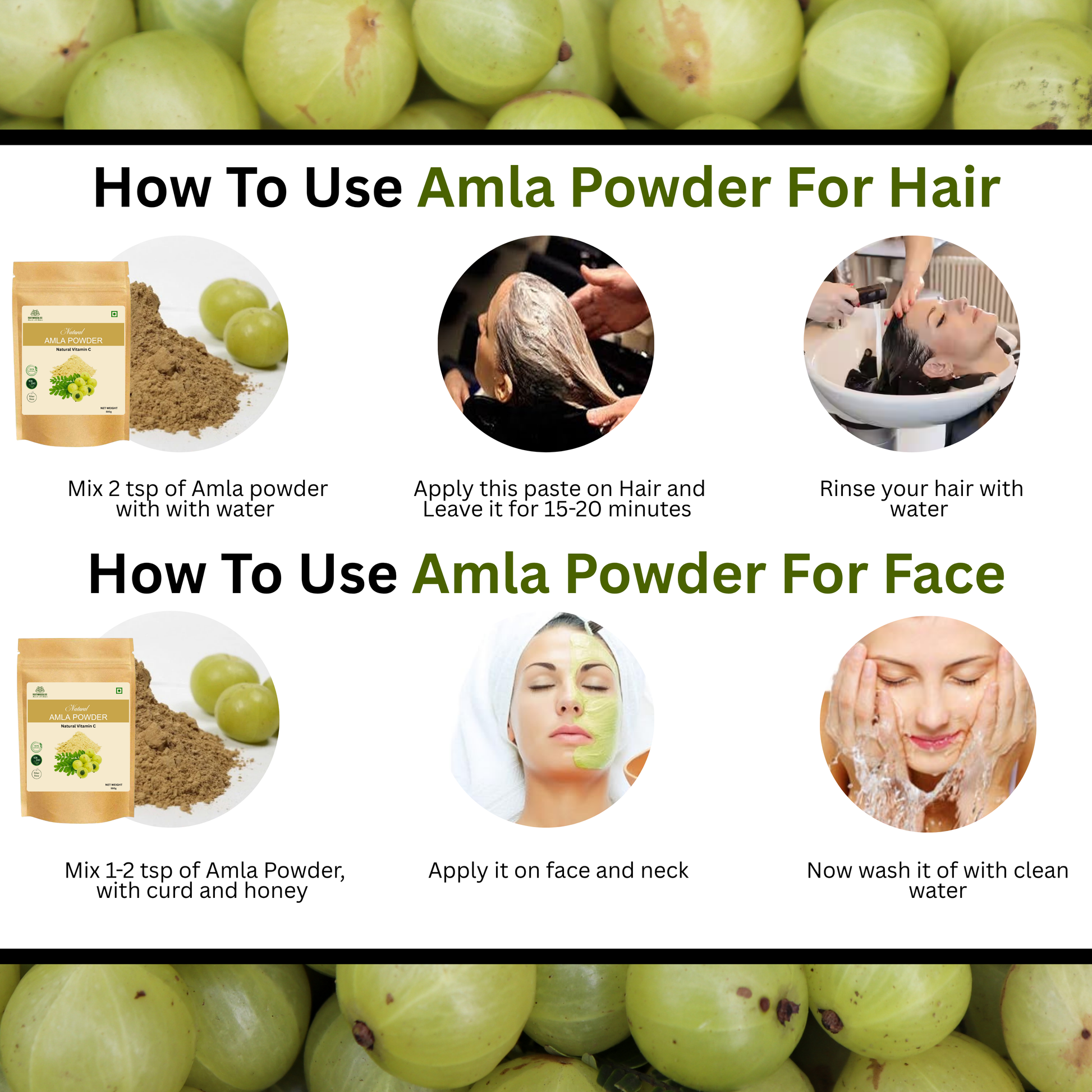 Amla Powder (500g) + Fenugreek Seeds Powder (500g) Combo