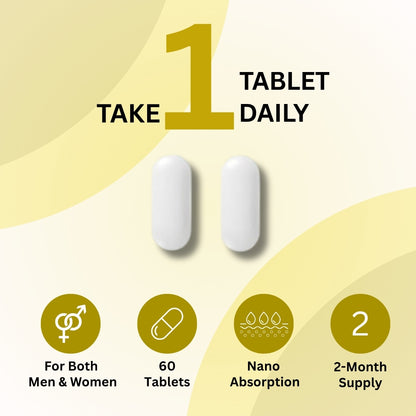 ROOTNRISEBLISS Bone Health Support Tablets – 60 Tablets | With Vitamin K2 MK7 & Vitamin D3 | Supports Strong Bones, Calcium Absorption & Joint Strength | Daily Bone & Immunity Supplement