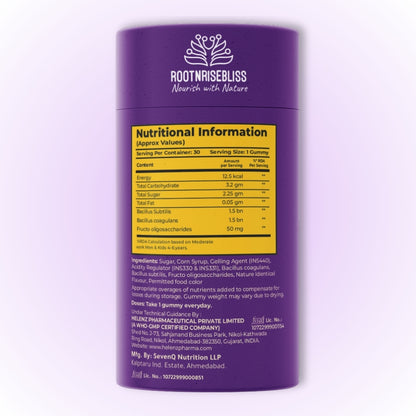 Probiotic Kids Gummies – Mix Fruit Flavour | With Bacillus Coagulans, Bacillus Subtilis & Prebiotics | Supports Digestion, Immunity & Gut Health | 30 Natural Vegan Gummies