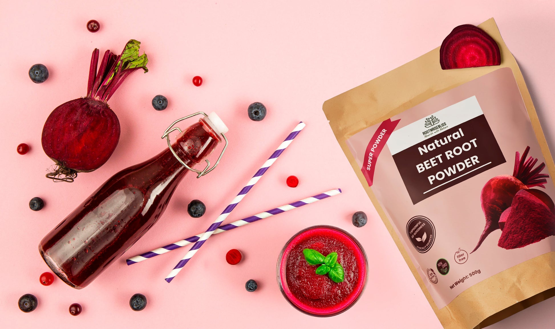 Natural Beetroot Powder – Nutrient-Rich Superfood for Energy & Wellness Banner Size Image